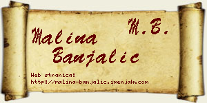Malina Banjalić vizit kartica